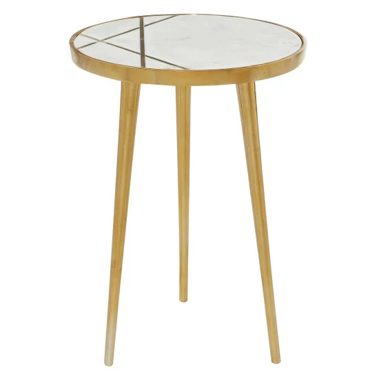Best Sale ๐ Studio 350 Gold Aluminum Modern Accent Table 20 X 15 X 15 - 15 X 15 X 20Round โจ - Image 2