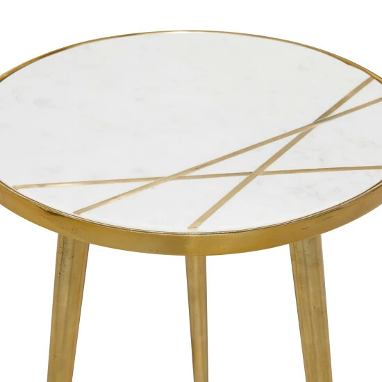 Best Sale ๐ Studio 350 Gold Aluminum Modern Accent Table 20 X 15 X 15 - 15 X 15 X 20Round โจ - Image 4