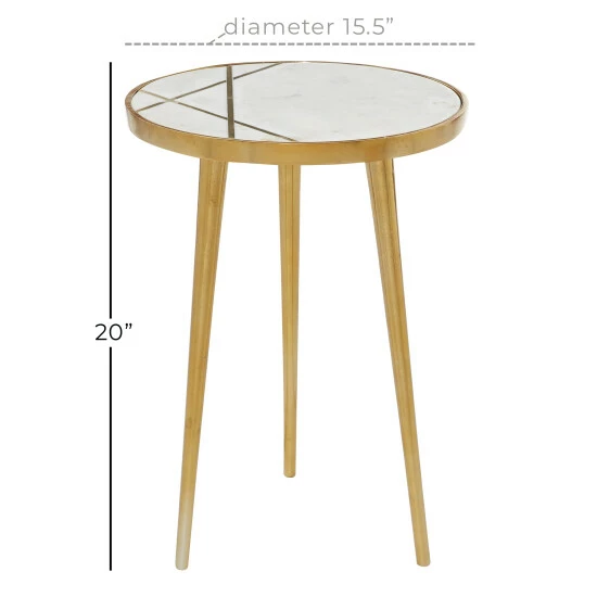Best Sale ๐ Studio 350 Gold Aluminum Modern Accent Table 20 X 15 X 15 - 15 X 15 X 20Round โจ - Image 5