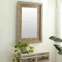 Best Pirce 🧨 Studio 350 Brown Wood Vintage Wall Mirror 48 X 36 X 3 - 36 X 3 X 48 😍