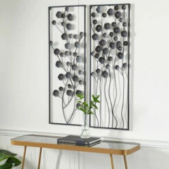 Wholesale 🌟 Studio 350 Black Iron Farmhouse Wall Decor Floral And Botanical (Set Of 2) 👍