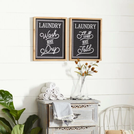 Hot Sale 🎉 Studio 350 Black Wood Farmhouse Wall Decor Text (Set Of 2) 👏