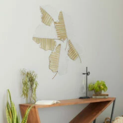 Best deal 🛒 Studio 350 Gold Iron Contemporary Wall Decor Floral And Botanical 40 X 31 X 1 👏