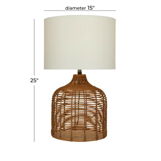 Coupon ๐ Studio 350 Polyester Natural Table Lamp - 15 X 15 X 25 Brown ๐ - Image 6