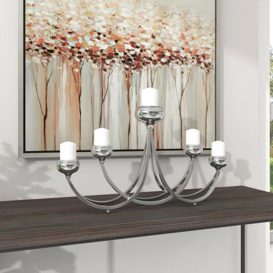 Discount ✔️ Studio 350 Silver Steel Contemporary Candle Holder 15 X 28 X 5 - 28 X 5 X 15 🎉 - Image 7