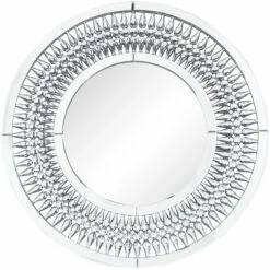 Coupon ๐ฅ Studio 350 Silver Glass Glam Abstract Wall Mirror - 32 X 1 X 32 ๐