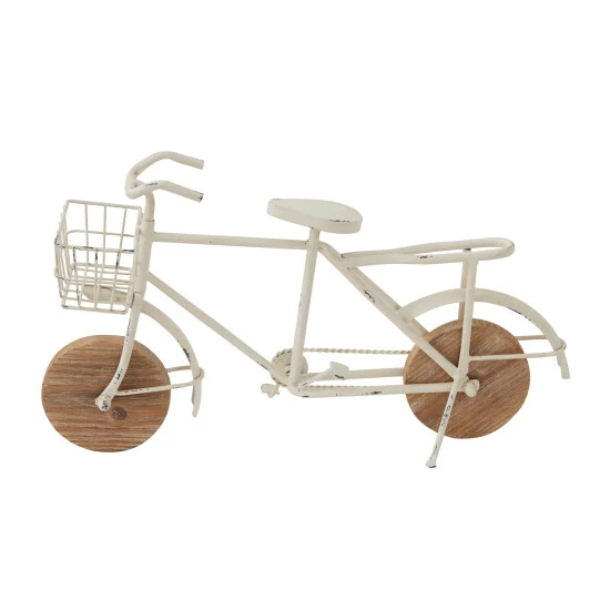 Outlet 🥰 Studio 350 Metal Eclectic Bike Sculpture - 17 X 5 X 10 White 🌟 - Image 3