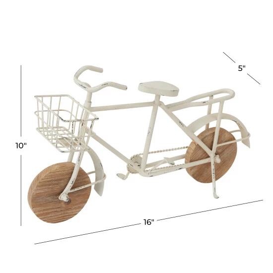 Outlet 🥰 Studio 350 Metal Eclectic Bike Sculpture - 17 X 5 X 10 White 🌟 - Image 5