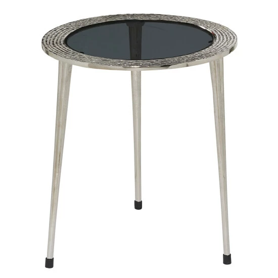 Hot Sale 🥰 Studio 350 Silver Aluminum Contemporary Accent Table 22 X 19 X 19 - 19 X 19 X 22Round 🌟 - Image 2