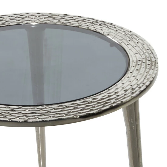 Hot Sale 🥰 Studio 350 Silver Aluminum Contemporary Accent Table 22 X 19 X 19 - 19 X 19 X 22Round 🌟 - Image 4