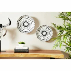 Buy 😉 Studio 350 Black Ceramic Eclectic Wall Decor Abstract (Set Of 2) 🌟