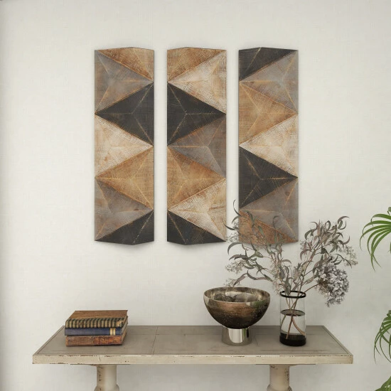 Deals 💯 Studio 350 Brown MDF Farmhouse Wall Decor Abstract (Set Of 3) 💯 - Image 6