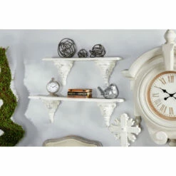 Cheap ✨ Studio 350 White Wood Vintage Wall Shelf 11 X 32 X 6 - 32 X 6 X 11 🤩