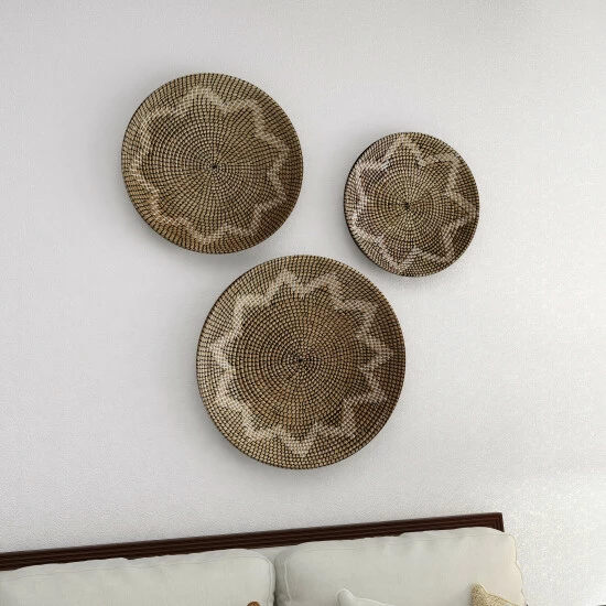 Top 10 👍 Studio 350 Natural Brown Seagrass Traditional Wall Decor Abstract (Set Of 3) ✔️ - Image 7