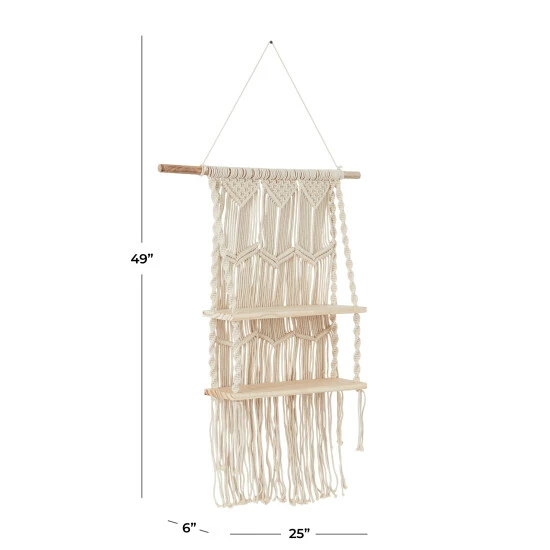 Best Pirce 🎉 Studio 350 Wood Bohemian Wall Shelf - 25 X 6 X 49 Grey 🔥 - Image 4