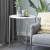 Hot Sale 🤩 Studio 350 White Marble Contemporary Accent Table - 26 X 26 X 28 ⌛