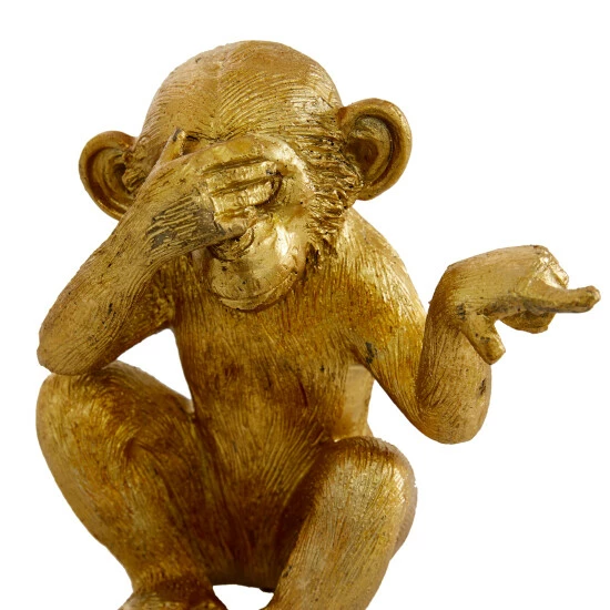 Best reviews of โ๏ธ Studio 350 Gold Polystone Contemporary Sculpture Monkey (Set Of 3) - S/3 6", 6", 6.25"H ๐ - Image 4