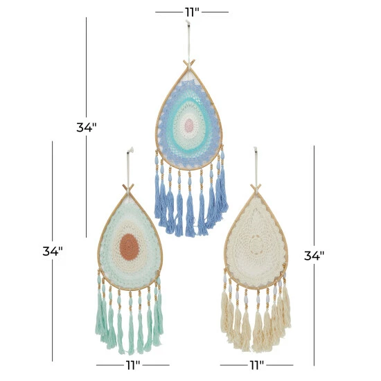 Best deal ๐ Studio 350 Multi Color Cotton Bohemian Dreamcatcher Wall Decor ( Set Of 3) ๐ฅฐ - Image 6