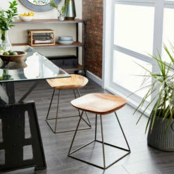 Flash Sale 👏 Studio 350 Brown Iron Rustic Stool 20 X 17 X 17 - 17 X 17 X 20 🛒