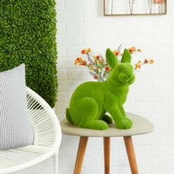 Promo 😉 Studio 350 Green MGO Country Cottage Garden Rabbit Sculpture 😀