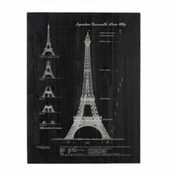 Outlet ๐ Studio 350 Black Wood Coastal Eiffel Tower Wall Decor ๐ฏ