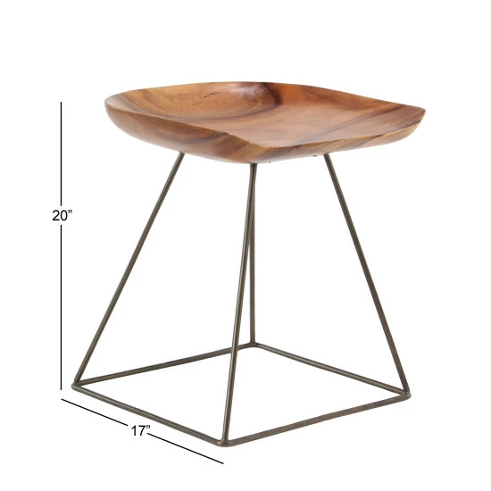 Flash Sale ๐ Studio 350 Brown Iron Rustic Stool 20 X 17 X 17 - 17 X 17 X 20 ๐ - Image 6