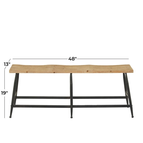 Promo ✔️ Studio 350 Brown Metal Industrial Bench - 48 X 13 X 19 👍 - Image 7