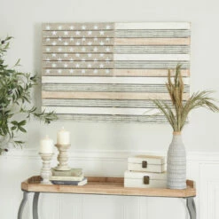 Best deal 💯 Studio 350 White Wood French Country American Flag Wall Decor 🛒