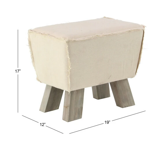 New ๐ Studio 350 White MDF Rustic Stool 17 X 19 X 12 - 19 X 12 X 17 ๐ - Image 6