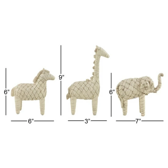 Cheapest 🤩 Studio 350 Set Of 3 Eclectic 6, 6 And 9 Inch Beige Stylized Animal Sculptures 🎉 - Image 5