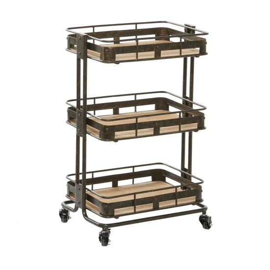 Buy ๐ Studio 350 Brown Iron Industrial Storage Cart 28 X 18 X 13 - 18 X 13 X 28 ๐ - Image 2