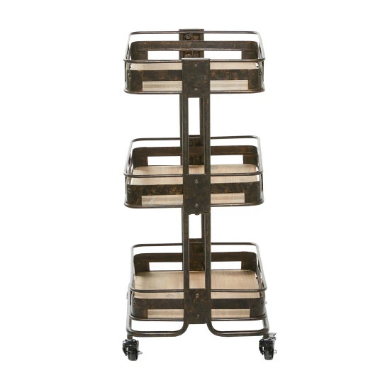 Buy ๐ Studio 350 Brown Iron Industrial Storage Cart 28 X 18 X 13 - 18 X 13 X 28 ๐ - Image 4