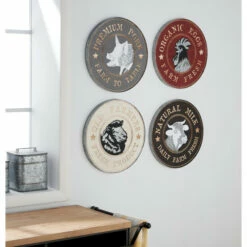 Best reviews of 💯 Studio 350 Farmhouse Wood And Metal Round Wall Art Set Of 4: 14 Each - 14 X 14 X 1Round 😍