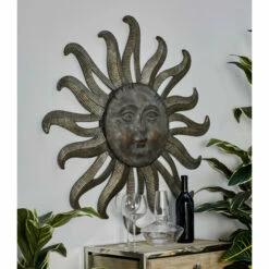 Coupon 🔔 Studio 350 Grey Iron Metal Rustic Eclectic Whimsical Sun Sculpture Wall Decor 36" 😀