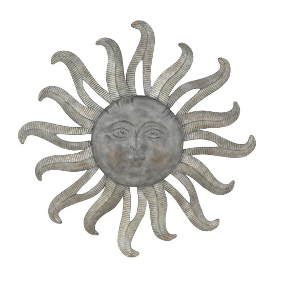 Coupon 🔔 Studio 350 Grey Iron Metal Rustic Eclectic Whimsical Sun Sculpture Wall Decor 36" 😀 - Image 2