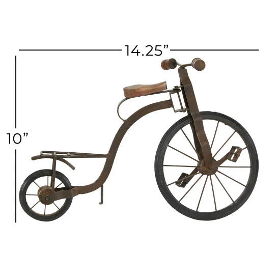 Outlet 🔥 Studio 350 Brown Iron Vintage Sculpture Bicycle 10 X 14 X 6 - 14 X 6 X 10 ✔️ - Image 7