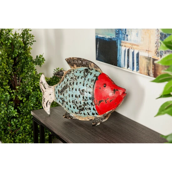 Buy ⌛ Studio 350 Multi Iron Vintage Sculpture Fish 12 X 29 X 4 - 29 X 4 X 12 🎁