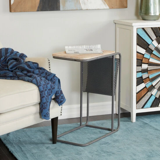 Best Pirce 🤩 Studio 350 Metal Farmhouse Accent Table - 20 X 12 X 25 Black 🔔 - Image 8