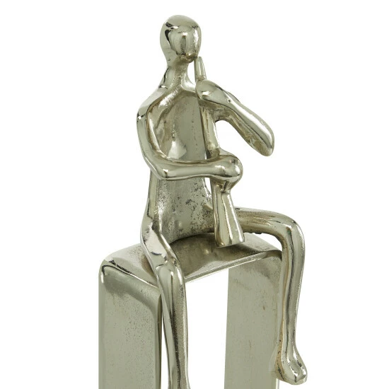 Outlet 💯 Studio 350 Silver Aluminum Modern Sculpture People (Set Of 2) 🎉 - Image 5