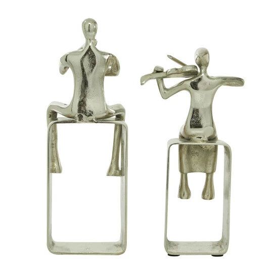 Outlet 💯 Studio 350 Silver Aluminum Modern Sculpture People (Set Of 2) 🎉 - Image 6