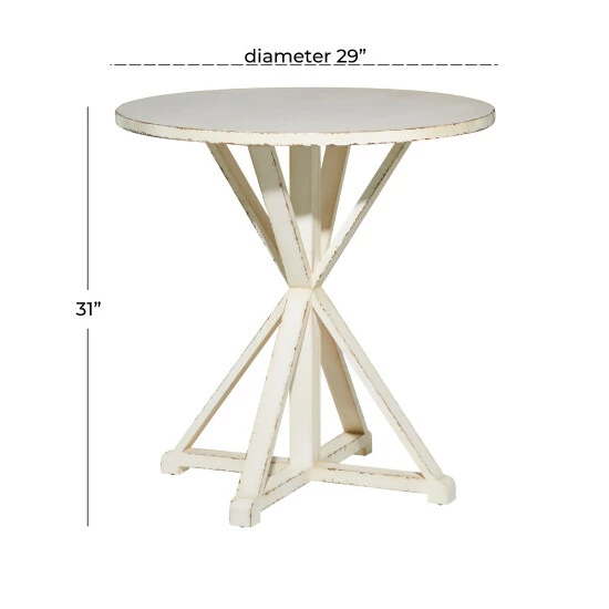 Promo 🛒 Studio 350 Wood Farmhouse Accent Table 31 X 29 X 29 - 29 X 29 X 31 White 💯 - Image 7