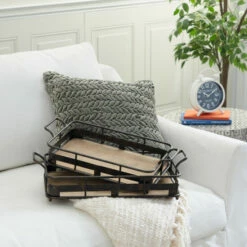 Discount 🛒 Studio 350 Brown Iron Industrial Tray (Set Of 2) - S/2 22", 20"H 😍