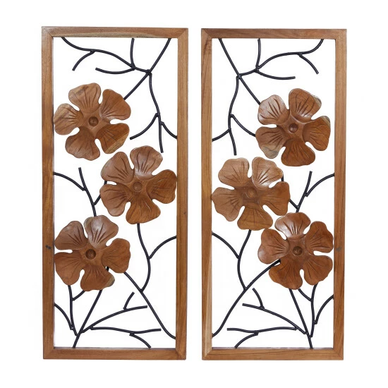 Best reviews of 🛒 Studio 350 Rust Teak Wood Contemporary Wall Decor (Set Of 2) 🥰 - Image 2