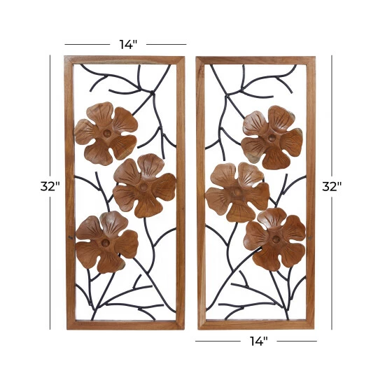 Best reviews of 🛒 Studio 350 Rust Teak Wood Contemporary Wall Decor (Set Of 2) 🥰 - Image 5