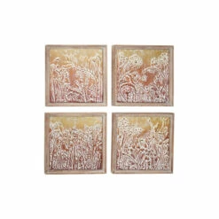 Flash Sale 😉 Studio 350 Gold Metal Eclectic Wall Decor Floral And Botanical (Set Of 4) 😀