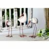 Outlet ⭐ Studio 350 3-piece Coastal White Ceramic And Iron Flamingo Sculptures - S/3 10", 12", 14"H ✔️
