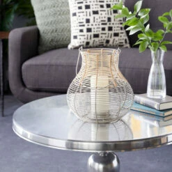 Discount ๐ Studio 350 Silver Metal Contemporary Lantern 12 X 10 X 10 - 10 X 10 X 12 ๐ฏ