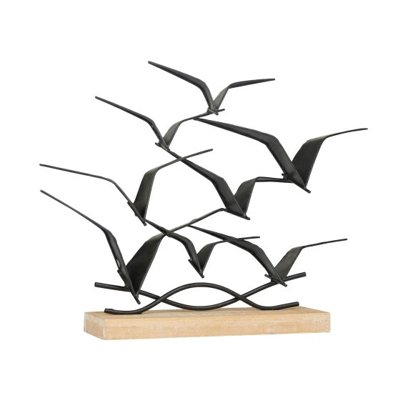 Buy ⌛ Studio 350 Black Metal Coastal Birds Sculpture - 14 X 19 X 4 ❤️ - Image 2