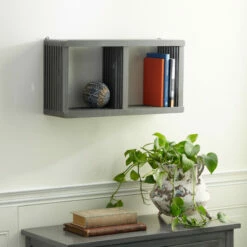 New ๐คฉ Studio 350 Grey MDF Contemporary Wall Shelf 12 X 23 X 7 - 23 X 7 X 12 ๐