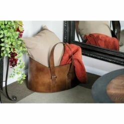 Flash Sale 🎁 Studio 350 Brown Leather Vintage Magazine Holder (Set Of 2) - S/2 20", 21"W 🛒